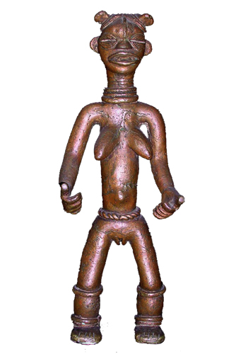 Figure 008014 Bwaiwehn brass caster brass casting We (Kran) people 
				/ Liberia; female figure