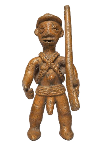 Figure 018003 Bwaiwehn brass caster brass casting We (Kran) people / Liberia; male soldier with rifle