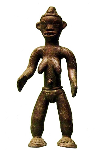 Figure 008014 Bwaiwehn brass caster brass casting We (Kran) people 
				/ Liberia; female figure