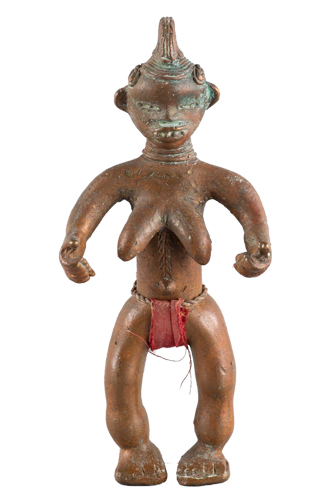 Figure 008017 Bwaiwehn brass caster brass casting We (Kran) people 
				/ Liberia; male figure with riflle