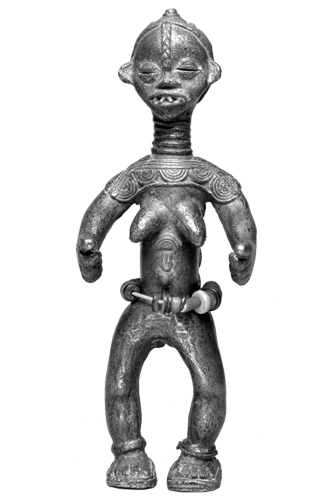 Figure 013011 Bwaiwehn brass caster brass casting We (Kran) people 
				/ Liberia; female figure