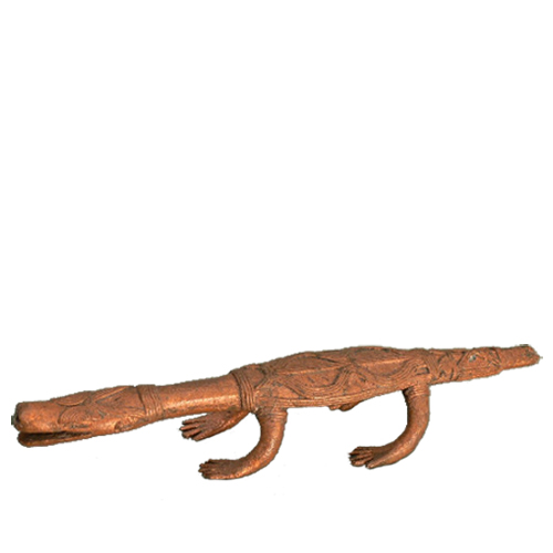 Figure 023005; Nimba / Liberia; crocodile; collected 1913-37 by Rudolf Fuszek; bronze copper alloy