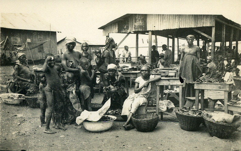 Photograph of  a market in Liberia